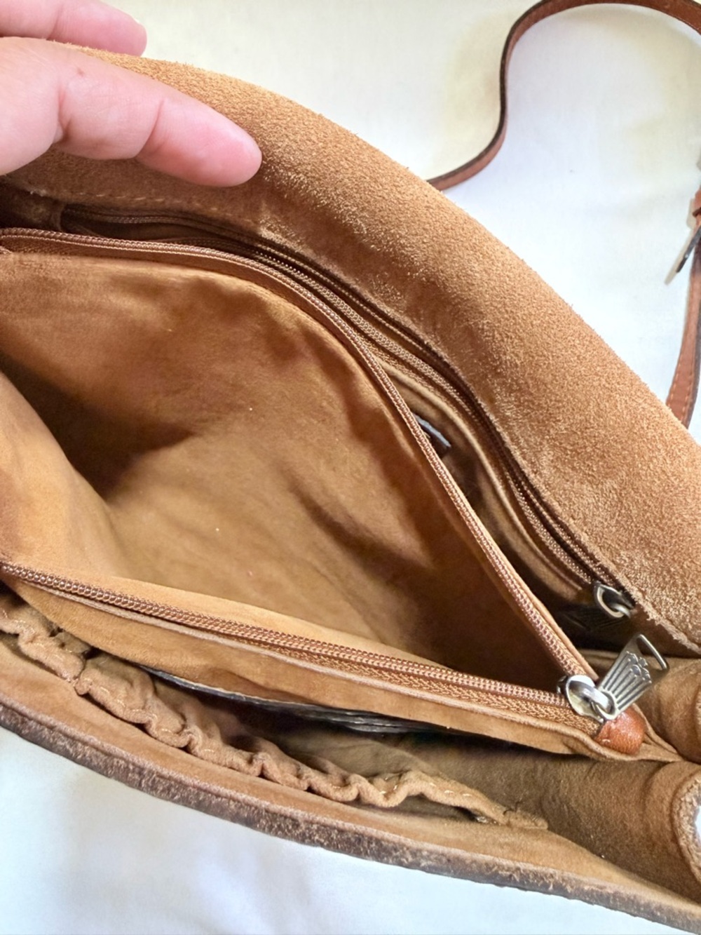 Patricia Nash Brown Tan Leather Crossbody Saddle Bag Style P551333 - Picture 7 of 13